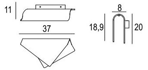 Applique led promoingross folium a37 mg led cct matt gold 1532lm monoemissione - Promoingross