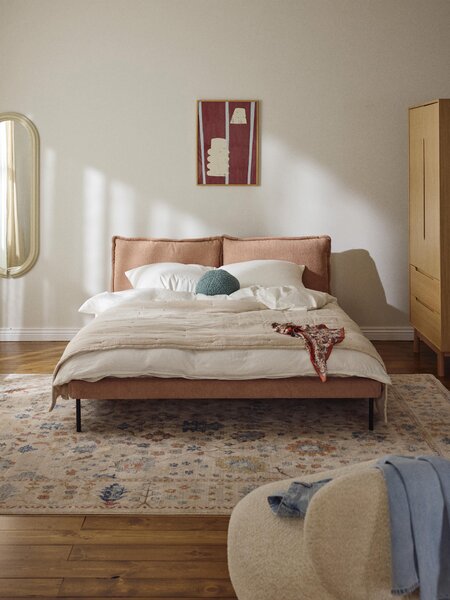 Letto imbottito in teddy-bouclé Amelia