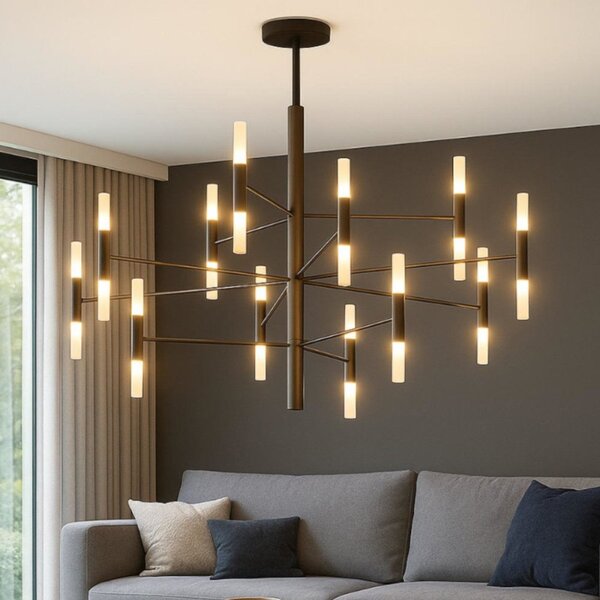 Lampadario moderno top light space 1226 100 g9 led metallo acrilico - Top Light