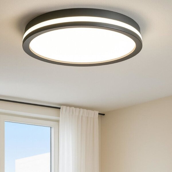 Plafoniera moderna top light aera 1222 60 led cct switch biemissione metallo acrilico - Top Light