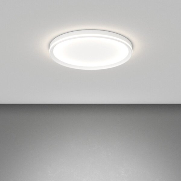 Plafoniera moderna top light aera 1222 50 led cct switch biemissione metallo acrilico - Top Light