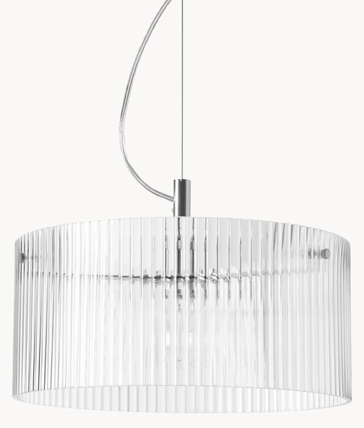 Lampada a sospensione in vetro scanalato Emmi