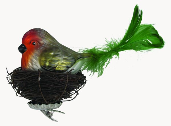 Addobbo per albero di Natale dipinto a mano Bird