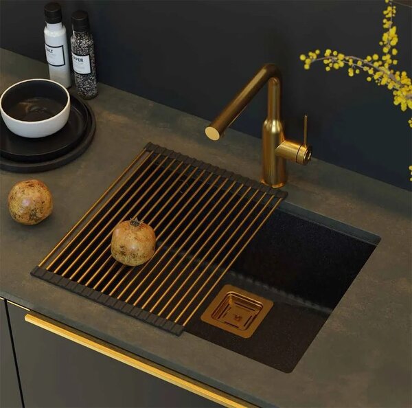 Lavello in granito DAVID 50 Black Metallic