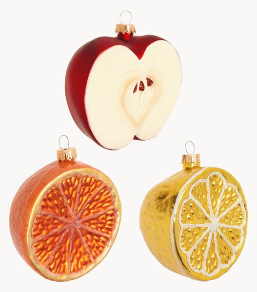 Set di 3 addobbi per albero di Natale dipinti a mano Fruit