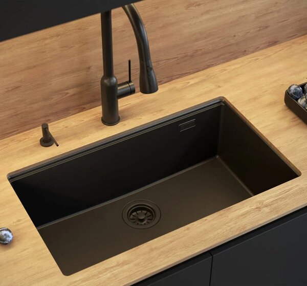 Lavello in granito Logan 110 Black Metallic