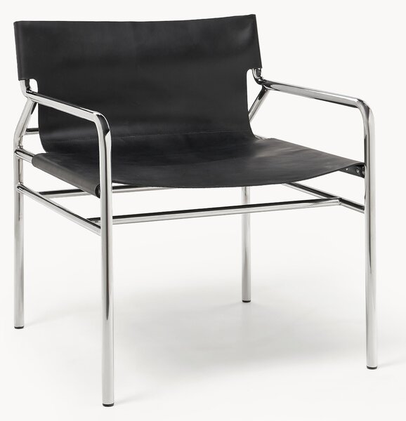 Sedia con braccioli in pelle Dion