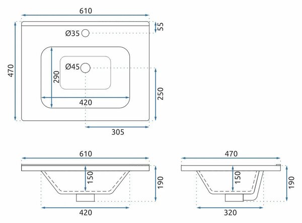 Set di mobili da bagno Faro 60 cm