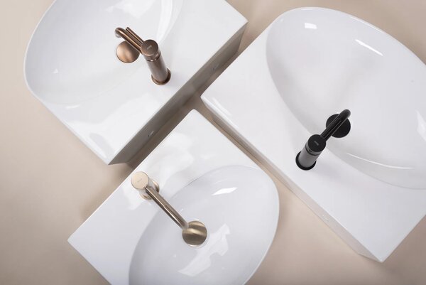 Lavabo da appoggio in ceramica REA Kim 52