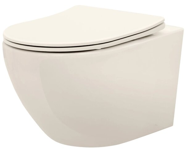 Vaso WC sospeso REA Carlo Mini Rimless Ecru