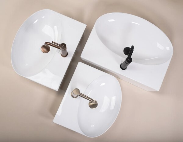 Lavabo da appoggio in ceramica REA Kim 52