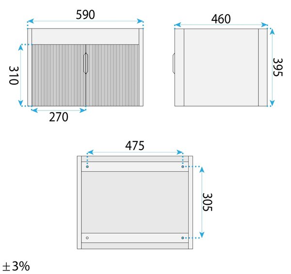 Set di mobili da bagno con lavabo Astor 60cm Grey