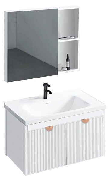 Set di mobili da bagno con lavabo Mario 60cm White