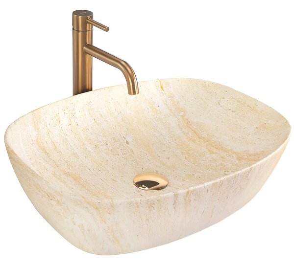 Lavabo da appoggio Rea Freja Travertine Matt