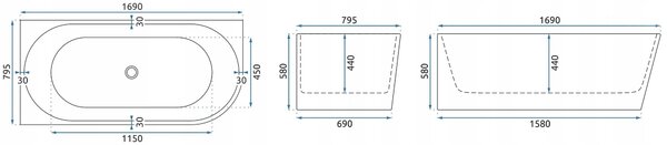 Vasca bagno BELLANTO SINISTRA 170cm