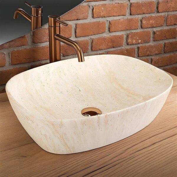 Lavabo da appoggio Rea Freja Travertine Matt