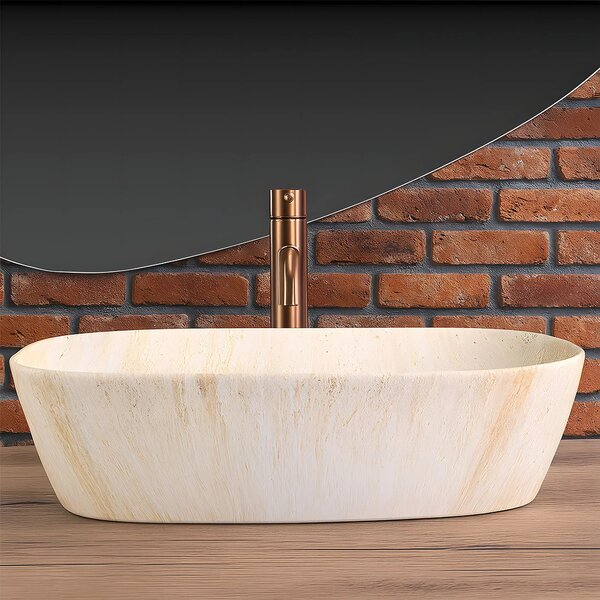 Lavabo da appoggio Rea Freja Travertine Matt