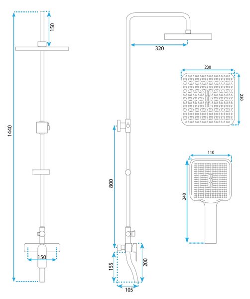 Set doccia MY2021-77C REA ARGUS CHROME