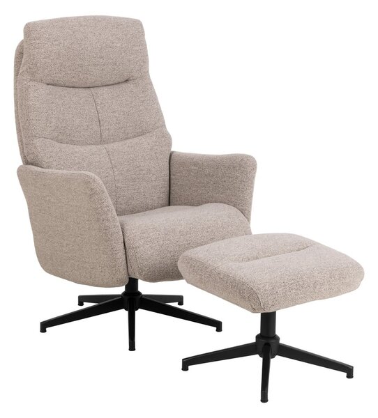 Poltrona relax beige in tessuto bouclé London - Actona