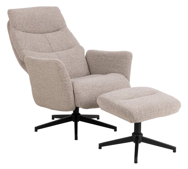 Poltrona relax beige in tessuto bouclé London - Actona