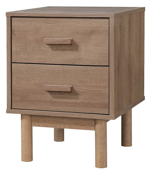 Comodino effetto rovere in colore naturale Melanie - Støraa