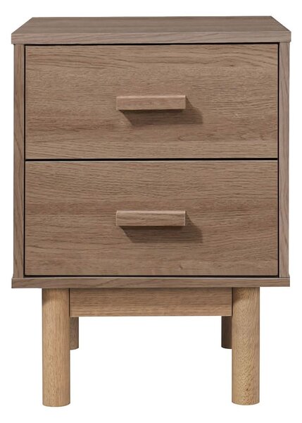 Comodino effetto rovere in colore naturale Melanie - Støraa