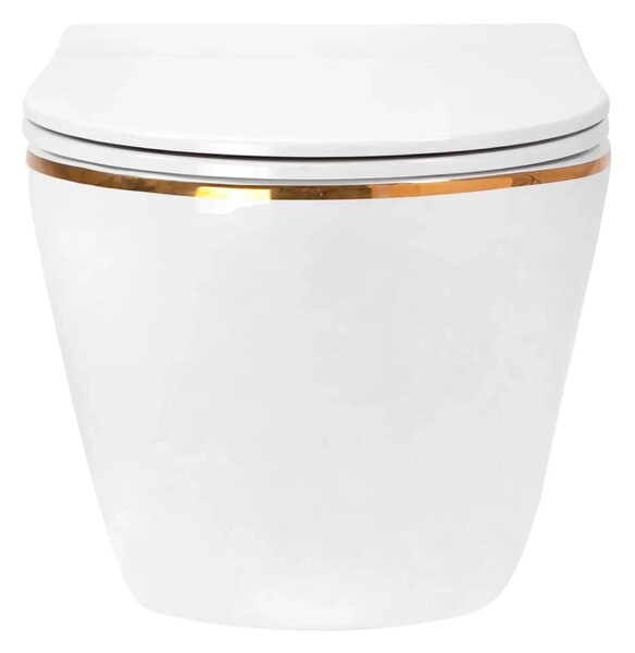 Vaso WC sospeso Rea Carlo Mini Tornado NF GOLD EDGE