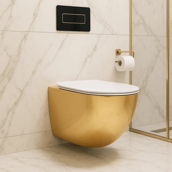 Vaso WC sospeso Rea Carlo Mini Tornado NF WHITE GOLD