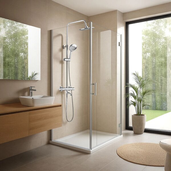 Set Doccia da incasso con Termostatato Lungo Diamond Chrome