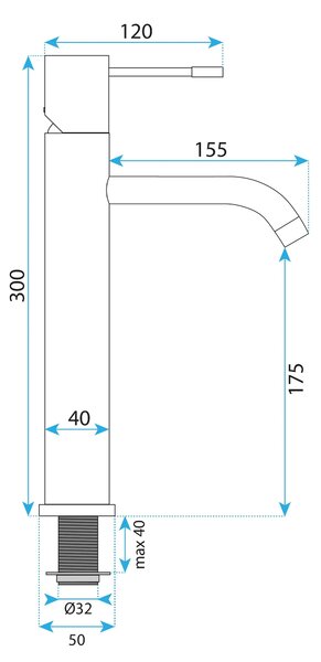 Rubinetto da lavabo Rea Lungo Diamond Chrome High