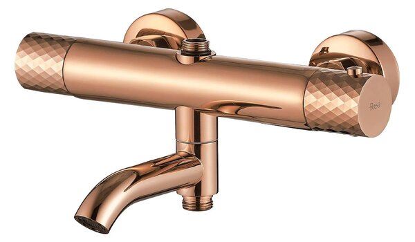 Set Doccia da incasso con Termostatato Lungo Diamond Copper