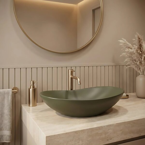 Lavabo da appoggio Rea Royal Olive Matt