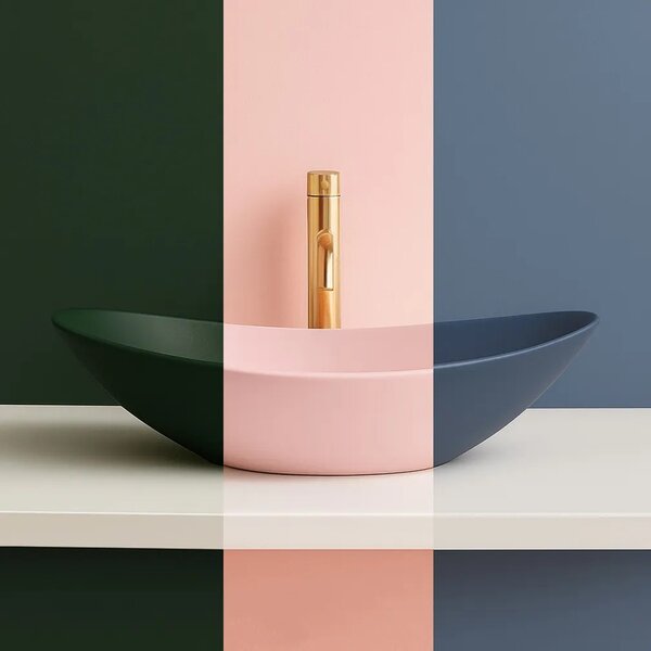 Lavabo da appoggio Rea Royal Powder Pink Matt