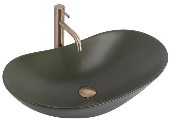 Lavabo da appoggio Rea Royal Olive Matt