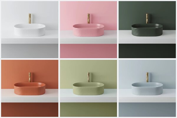 Lavabo da appoggio Rea Vanda Bubble Gum Matt