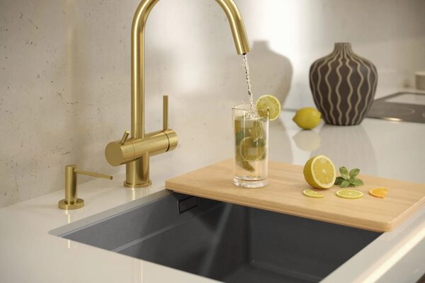 Lavello in granito Logan 100 Grey Metallic