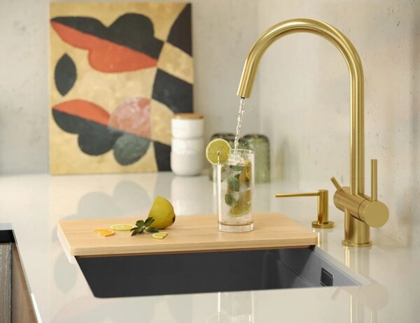 Lavello in granito Logan 100 Black Metallic