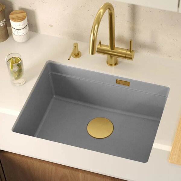 Lavello in granito Logan 100 Grey Metallic