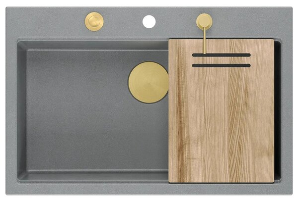 Lavello in granito MARC 110 WORKSTATION Grey Metallic