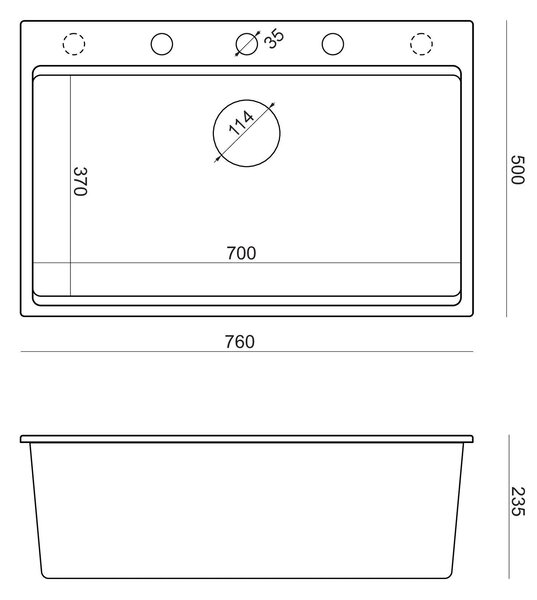 Lavello in granito MARC 110 WORKSTATION White