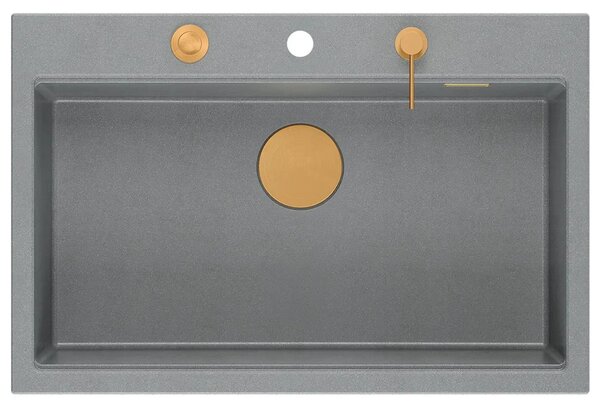 Lavello in granito MARC 110 WORKSTATION Grey Metallic
