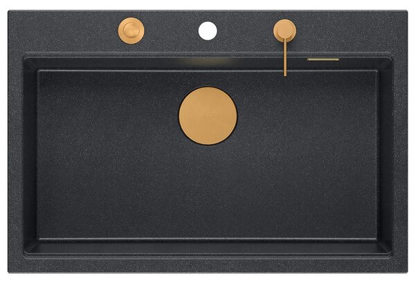 Lavello in granito MARC 110 WORKSTATION Black Metallic