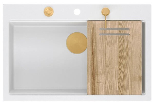 Lavello in granito MARC 110 WORKSTATION White