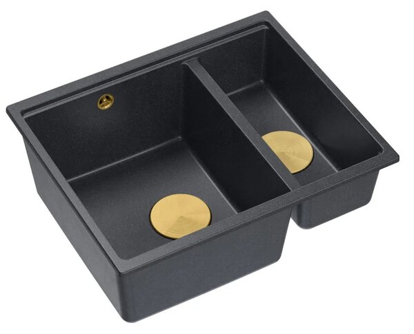 Lavello in granito Logan 150 Black Metallic