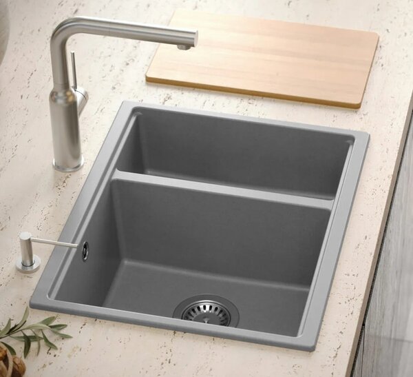 Lavello in granito Logan 150 Grey Metallic