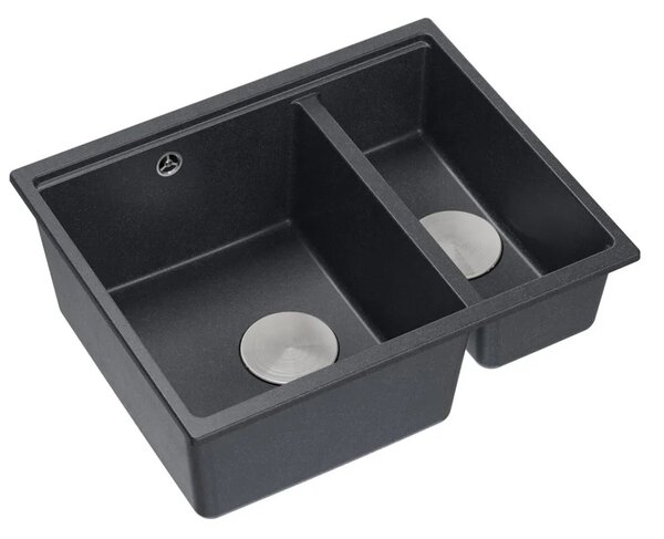 Lavello in granito Logan 150 Black Metallic