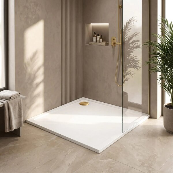 Piatto doccia acrilico Rea Savoy White 80x80