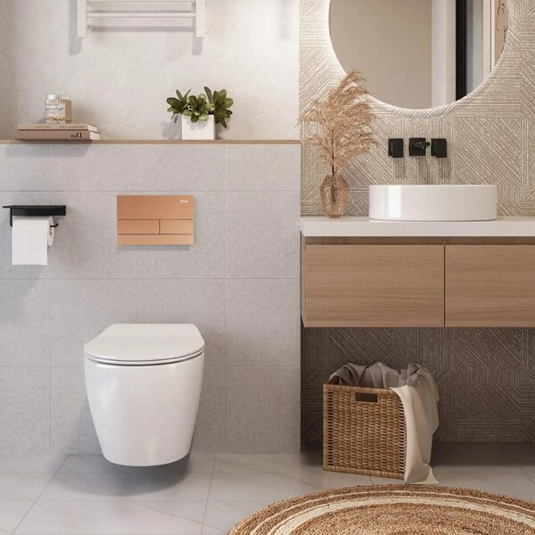 Pulsante per supporto set da incasso WC K011A-Q e Slim024N Rea T Brush Copper/Brushed Rose Gold