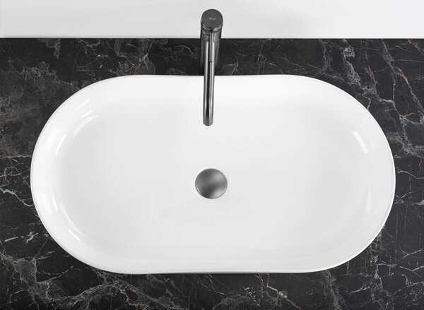 Lavabo da appoggio in ceramica CLEO 71 White-REA