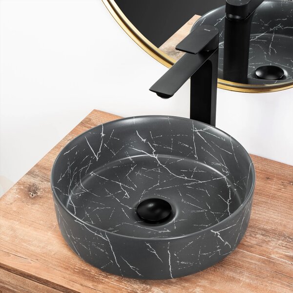 Lavabo da appoggio Rea Sami Matt Grey Marble